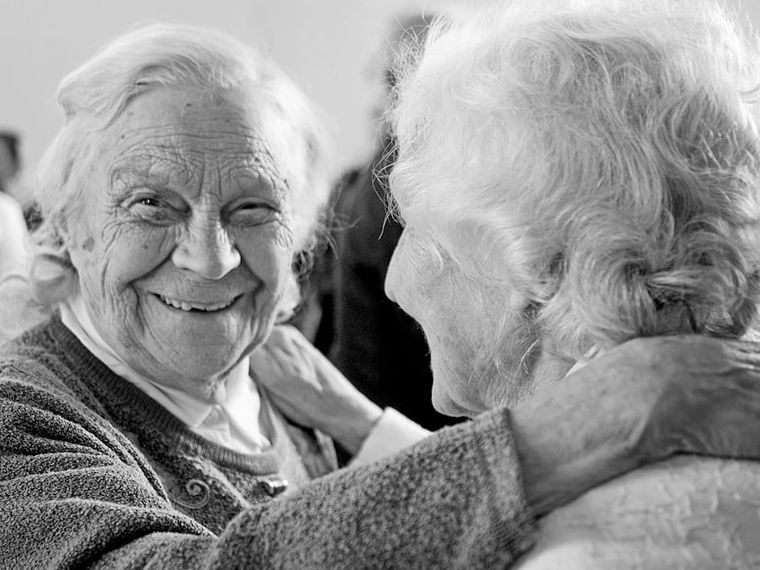 This is the plan. Same person, sixty years on, still laughing at the same things.